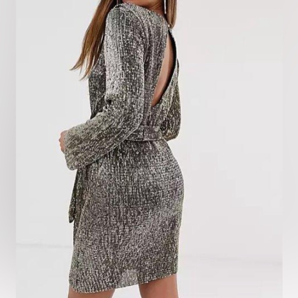 Club L London Silver Mini Dress